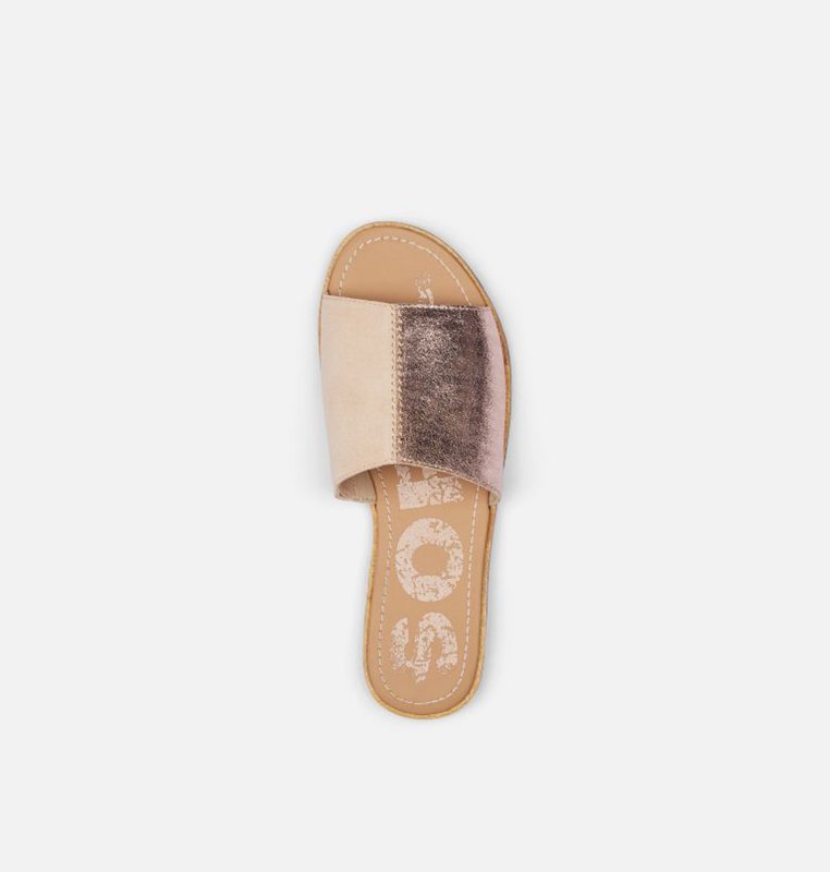 Womens Slides Beige/Brown - Sorel Ella™ Block - 186-MFCNPR